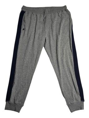 Vintage STARTER Sweatpants Men's Size XL Gray Navy Side Stripe Athletic Joggers